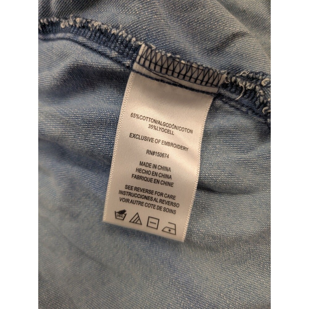 Billy T XL Love Wing Embroidered Distressed Denim Canvas Utility Shirt Women's - Picture 4 of 10